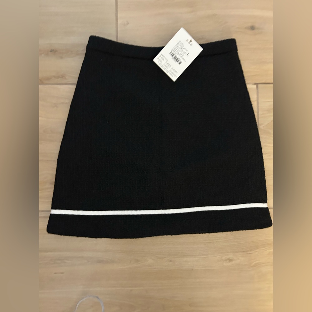 NEW Black Tweed Lined Career Mini Skirt M